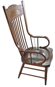 lot 66 image: Antique Press Back Armchair