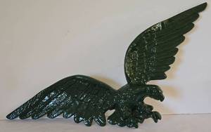 lot 70 image: Large Green Painted Eagle Wall Decor