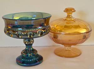 lot 72 image: Stunning Carnival Glass Duo