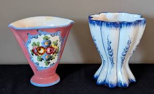 lot 103 image: Pair of Painted Ceramic Vases from Italy and Portugal