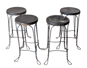 lot 125 image: Vintage Iron Ice Cream Parlor Stool Set