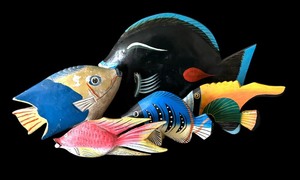 lot 111A image: Variety of Vibrant Fish Decor