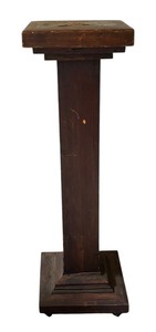 lot 159 image: Vintage Wooden Arts and Crafts  Mission Style Pedestal  Pillar