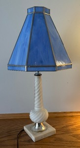 lot 184 image: Vintage Lamp with Stained Glass Shade