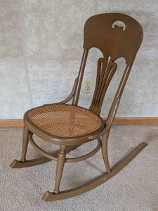 lot 137 image: Vintage Cane Seat Rocking Chair