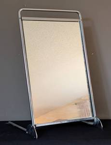 lot 136 image: Chrome Freestanding Vanity Mirror
