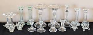 lot 96 image: Crystal and Glass Candleholders