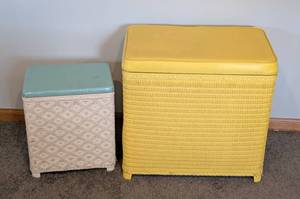 lot 86 image: Pair of Vintage Laundry Hampers