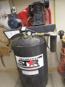 lot 3 image: North Star 80 gallon 5hp air compre...