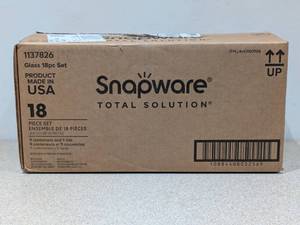 lot 10 image: NEW SNAPWARE GLAS STORAGE CONTAINERS 18 - PIECE SET