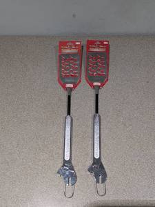 lot 26 image: 2 NEW NUT & BOLTS BARBECUE SPATULAS WITH CAN OPENER