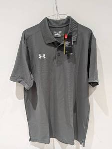 lot 61 image: NEW UNDER ARMOUR LARGE MENS GOLF POLO (GRAY)