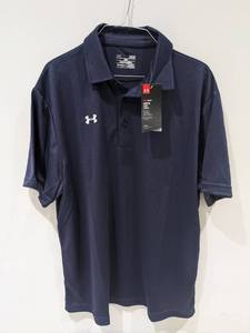 lot 66 image: NEW UNDER ARMOUR LARGE MENS GOLF POLO (NAVY)
