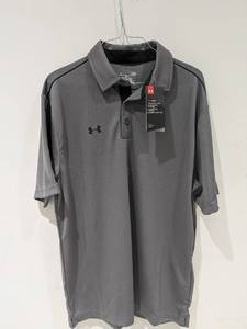 lot 67 image: NEW UNDER ARMOUR LARGE MENS GOLF POLO (GRAY)