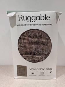 lot 99 image: RUGGABLE MACHINE WASHABLE 8x10 RUG COVER & NONSLIP PAD