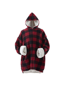 lot 81 image: Swift Home Unisex Oversized Sherpa and Micromink ThrowPullover Hoodie