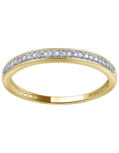 lot 105 image: 10K Yellow Gold Diamond-Accent Wedding Band - Size 8