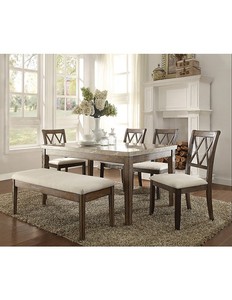 ACME Claudia Marble Top Dining Table