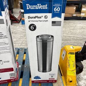 lot 121 image: DuraVent DuraPlus All-Fuel Chimney 6in. X 36in. Diameter Chimney Pipe