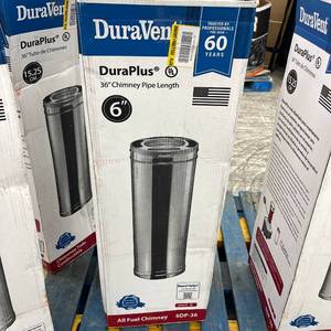 lot 122 image: DuraVent DuraPlus All-Fuel Chimney 6in. X 36in. Diameter Chimney Pipe