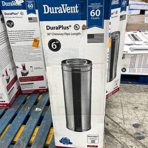 lot 123 image: DuraVent DuraPlus All-Fuel Chimney 6in. X 36in. Diameter Chimney Pipe