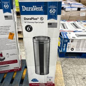 lot 124 image: DuraVent DuraPlus All-Fuel Chimney 6in. X 36in. Diameter Chimney Pipe