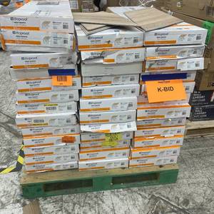 lot 318 image: Lot of 36 Lifeproof Chevron Dusk Cherry Click Lock Waterproof Luxury Vinyl Plank Flooring (18.9 sq. ft.Case) 680sf total