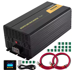 lot 107 image: Car Power Converter 5000-Watt Modified Sine Wave Inverter DC12-Volt to AC120-Volt with LCD Remote Controller AC Outlets