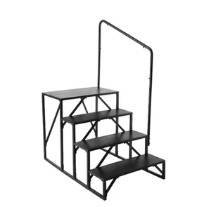 lot 194 image: RV Steps 4-Step 440 LBS Load Capacity Carbon Steel With Handrail Non-Slip Steps
