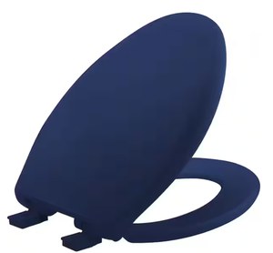 lot 200 image: BEMIS Affinity Elongated Soft Close Plastic Closed Front Toilet Seat in Colonial Blue