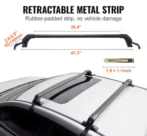 lot 211 image: Universal Roof Rack Aluminum Cross Bars 41.3 in.155 lbs. Adjustable