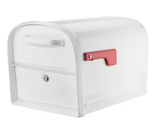 lot 216 image: White Large Locking Parcel Mailbox with 2-Access Doors Steel