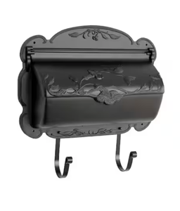 lot 217 image: Hummingbird Black Wall Mount Horizontal Mailbox