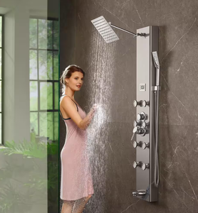 lot 218 image: Shower Panel Tower System Digital Display 8 Massage Jets & Handheld Shower Head