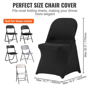 lot 230 image: 24 Pieces Stretch Spandex Folding Chair Covers Black Universal Fitted Chair Cover Removable Washable Protective Slipcovers