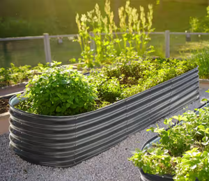 lot 232 image: Galvanized Raised Garden Bed 9-in-1 Planter Box Outdoor Dark Gray 8 ft. x 2 ft. x 1.4 ft.