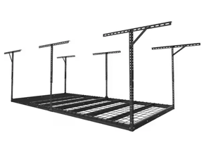 lot 236 image: Max Series 48 in. W x 72 in. D x 22-40 in. H Black Heavy Duty Ceiling Mounted Overhead Garage Storage Rack