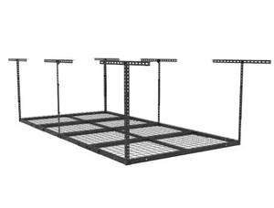 lot 247 image: CROWNWALL 96 in. H x 48 in. D Black Overhead Adjustable Storage Rack