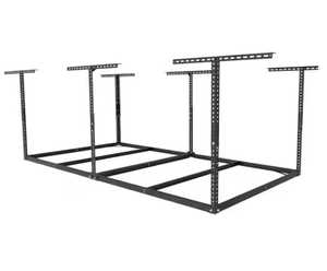 lot 254 image: FLEXIMOUNTS Black Adjustable Height Overhead Garage Storage Rack (96 in W x 48 in D) No Decking