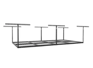 lot 260 image: EVEREST 96 in. W x 48 in. D Grey Adjustable Ceiling Mounted Overhead Garage Storage Rack