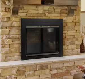 lot 263 image: Alsip Small Glass Fireplace Doors