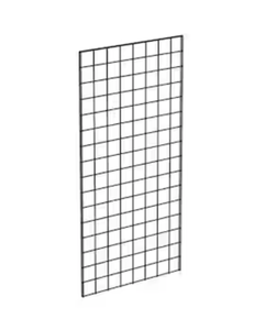 lot 264 image: 48 in. H x 24 in. W Black Metal Grid Wall Panel - 3 Pieces