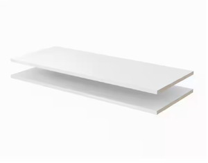 lot 270 image: Lot of 2 Closet Evolution 35 in. x 14 in. Classic White Wood Shelves (2-Pack)