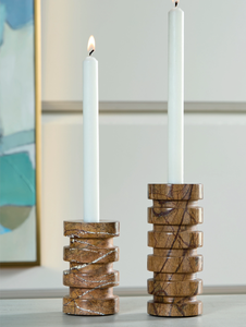 lot 304 image: Ashley Emsleyfield Marble Candle Holder Set of 2 A2000735