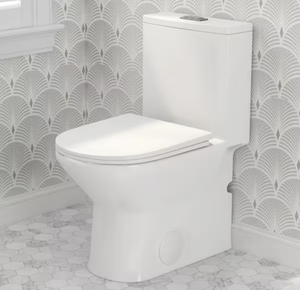 lot 312 image: Eridanus Naples One Piece Toilet in White 25 in. Depth 1.11.6 GPF Dual Flush Compact Elongated Chair Height