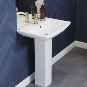 lot 315 image: Sublime Pedestal Sink Bathroom Ceramic White Single Faucet Hole
