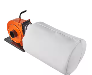 lot 341 image: Dust Collector 1HP 537 CFM Air Flow 21-Gallon Dust Collection Bag & Handle & Wheels