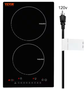 lot 345 image: Built-in Induction Hotplate 2-Elements Electric Cooktop with 9-Power Levels Radiant Cooktop - 20x11