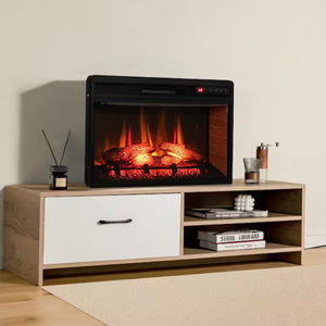 lot 347 image: 26 in. Infrared Quartz Electric Fireplace Insert Log Flame Heater wRemote Control
