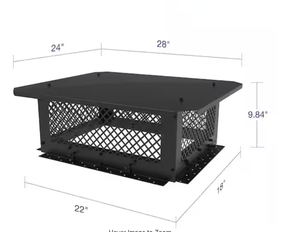 lot 348 image: 18 in. x 22 in. Black Galvanized Steel Fireplace Chimney Cap